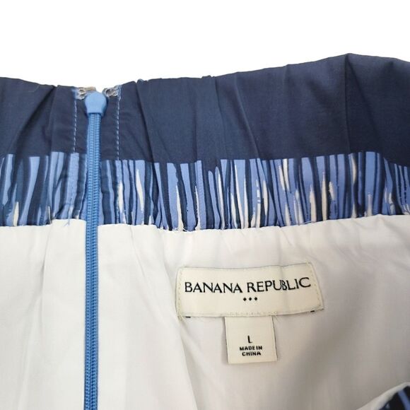 Vintage Y2K Banana Republic Pleated Striped Skirt in Blue/White Size Large - Picture 4 of 8